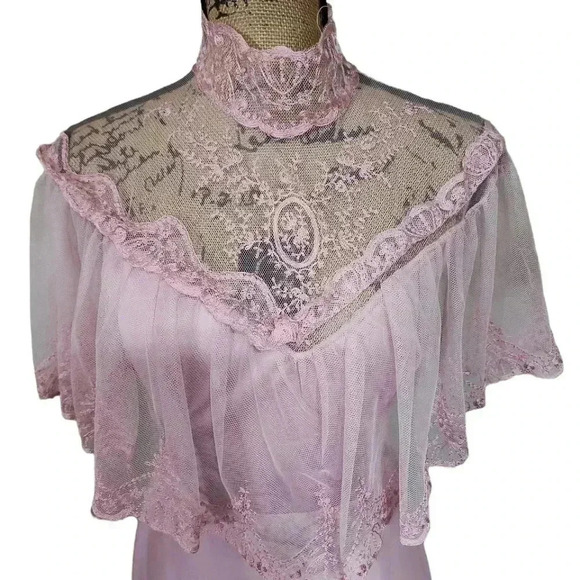 Dance Allure Vintage 70s Cottage Core lace long dress. NWT Blush Rose. … - Picture 2 of 14